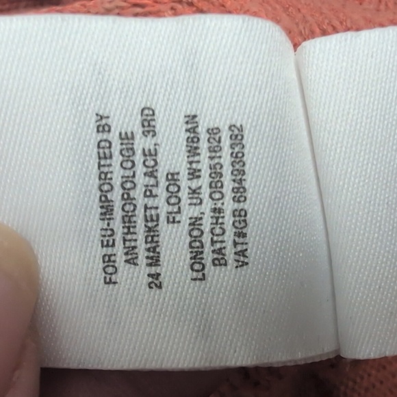 Anthropologie Desmond Rust Orange VNeck Linen Blend Knit Tunic Top Sweater Large - Picture 6 of 10